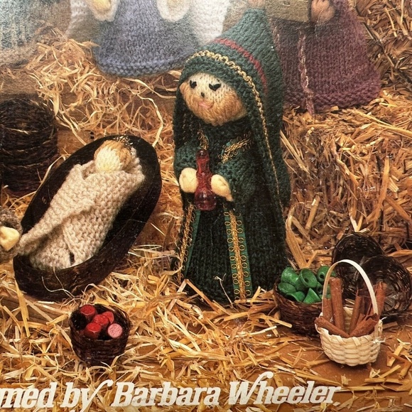 Knit Nativity Scene Knitting Pattern #305 Leaflet 9 Figures Leisure Arts Vintage - Picture 2 of 7